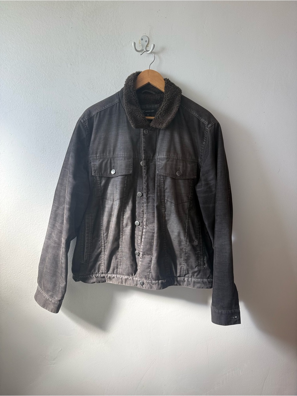 INC International Concepts charcoal gray sherpa lined trucker jacket